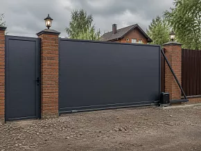 Откатные ворота из сэндвич панелей 3000x2200 купить Москва